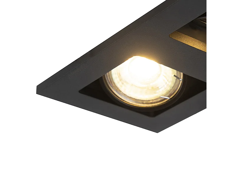 Spot encastrable intelligent moderne noir incluant 2 Wifi GU10 - Qure