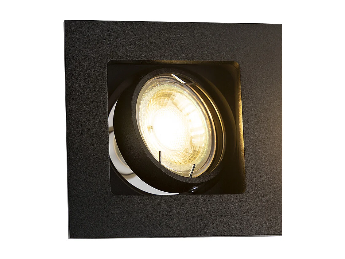 Spot encastrable intelligent moderne noir incluant 2 Wifi GU10 - Qure