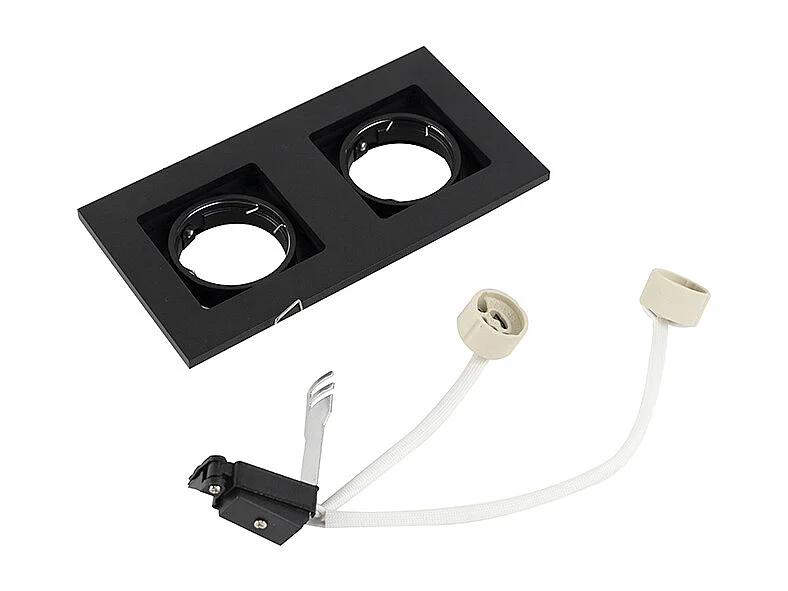 Spot encastrable intelligent moderne noir incluant 2 Wifi GU10 - Qure