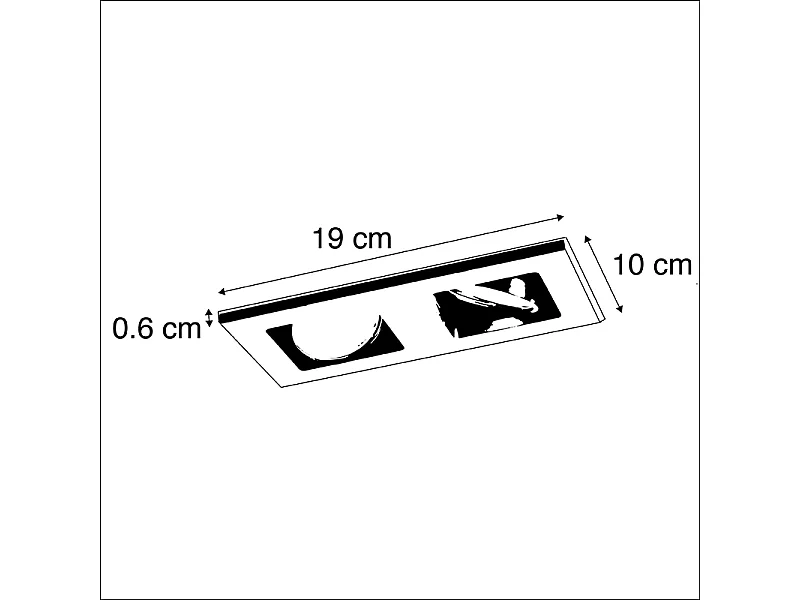 Spot encastrable intelligent moderne noir incluant 2 Wifi GU10 - Qure