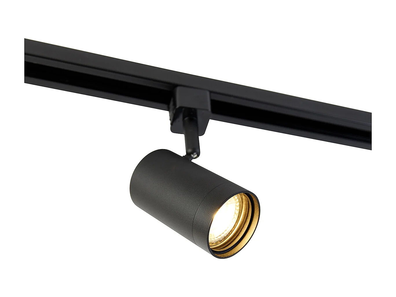Système sur rail moderne monophasé avec 4 spots noirs - Jeana