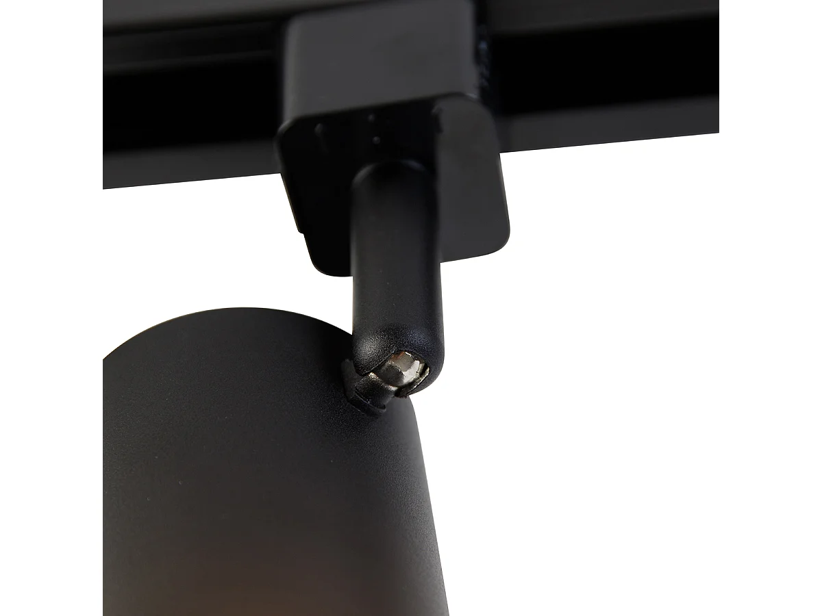 Système sur rail moderne monophasé avec 4 spots noirs - Jeana
