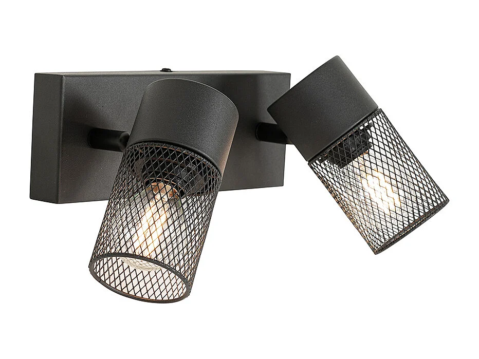 Spot industriel noir 2 lumières orientable - Jim