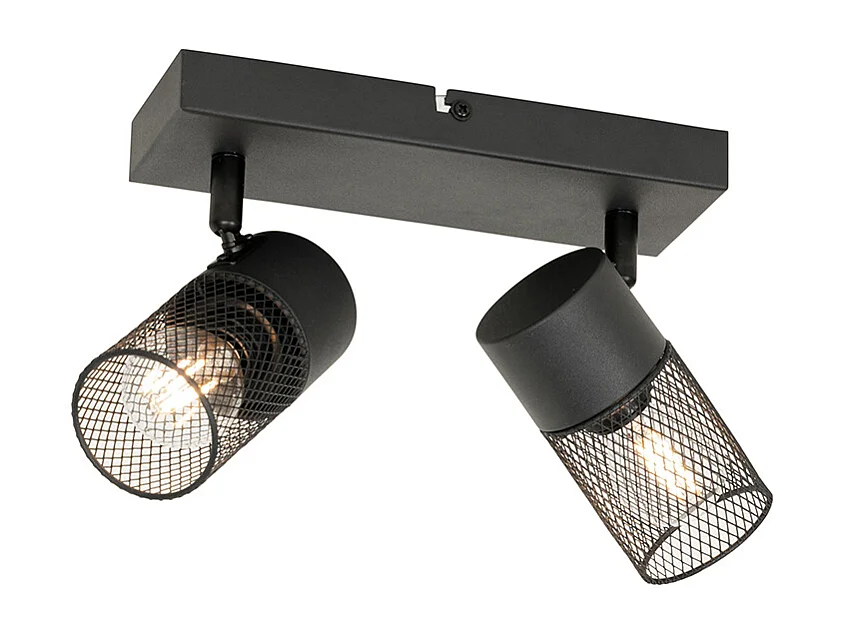 Spot industriel noir 2 lumières orientable - Jim