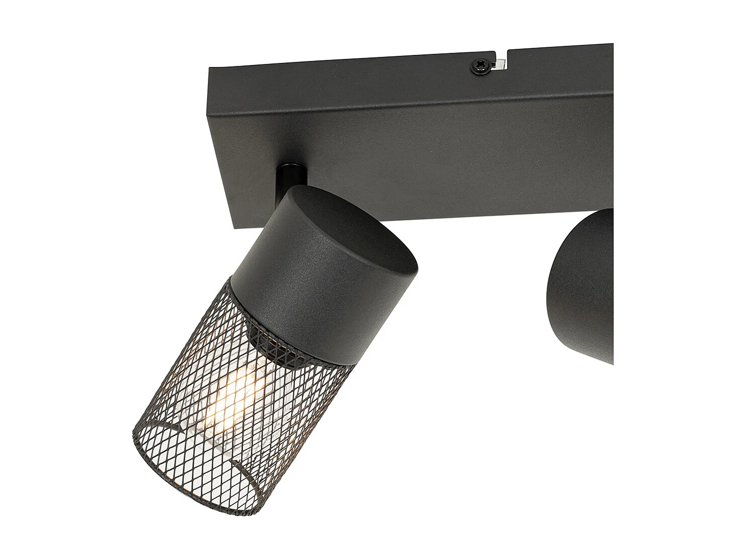 Spot encastré industriel noir 2 lumières orientables - Jim