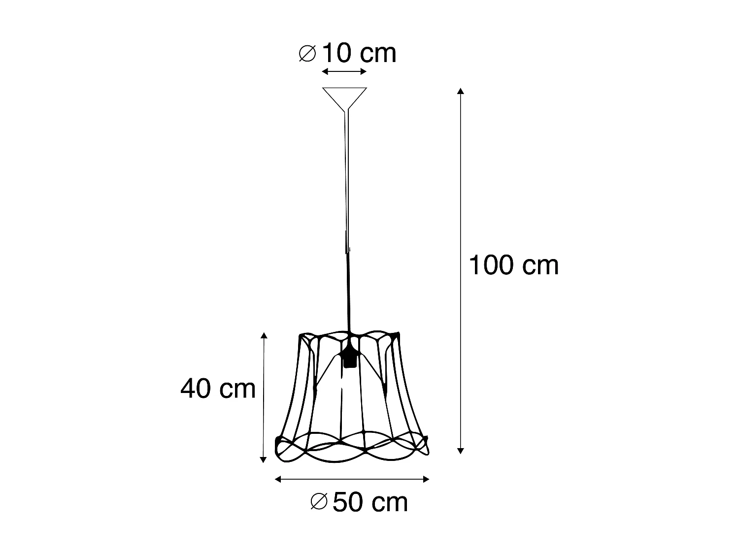 Suspension rétro noire 50 cm - Granny Frame