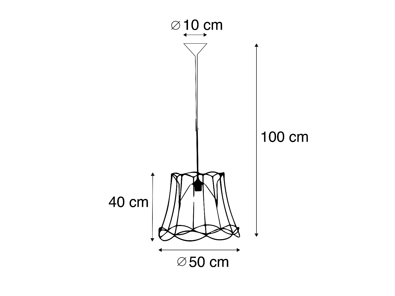 Suspension rétro noire 50 cm - Granny Frame