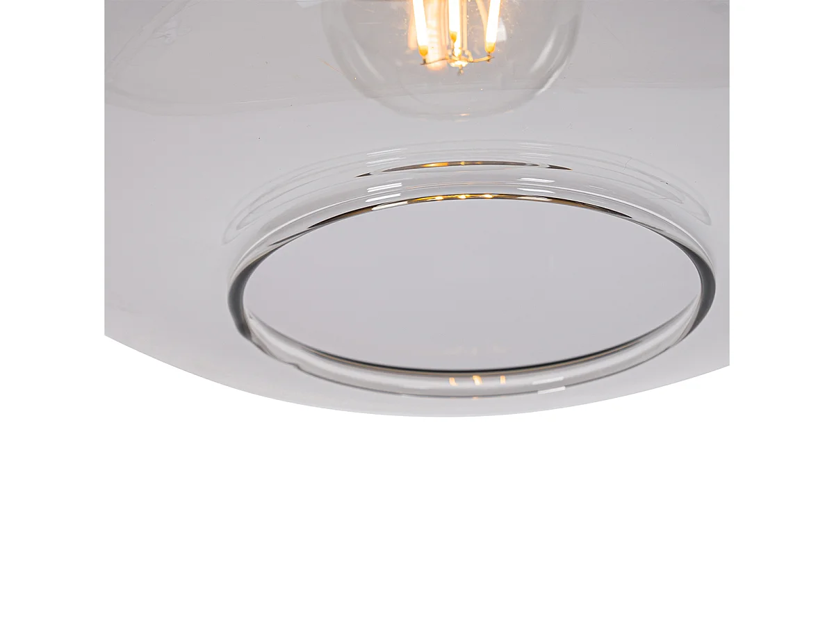 Suspension design noire avec verre doré et fumé - Kyan