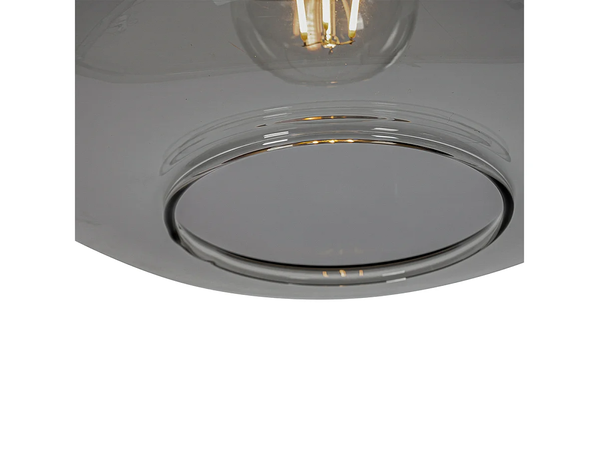 Suspension design noire avec verre doré et fumé - Kyan