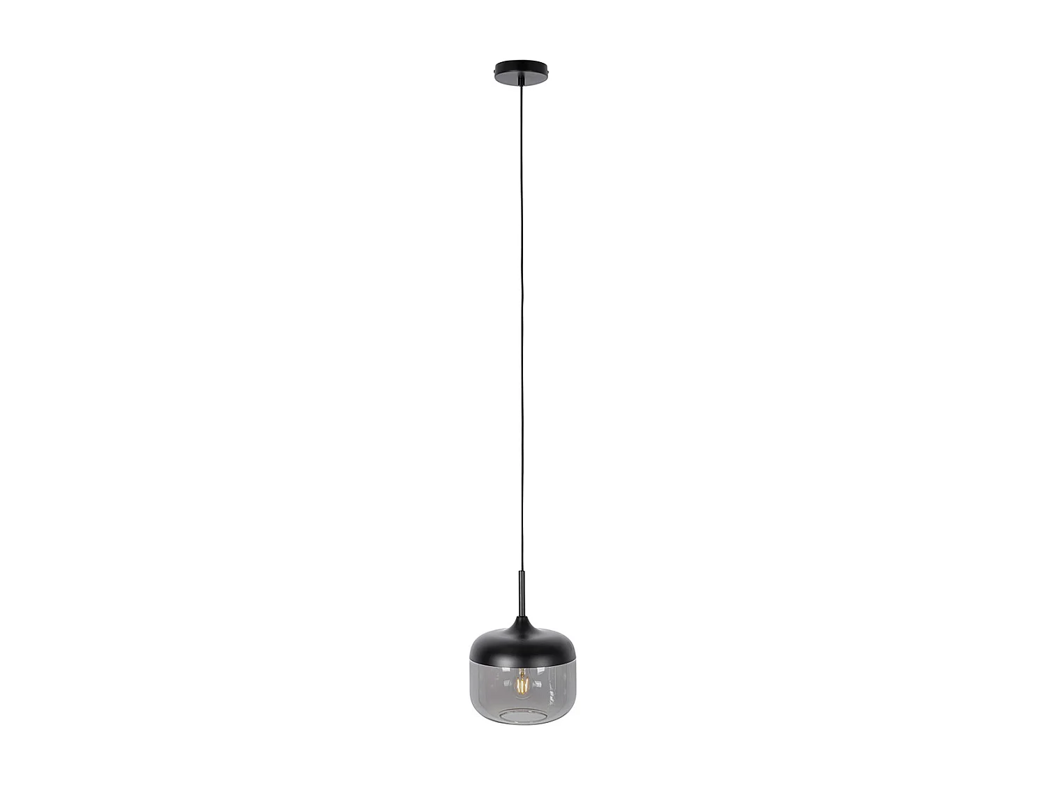Suspension design noire avec verre doré et fumé - Kyan