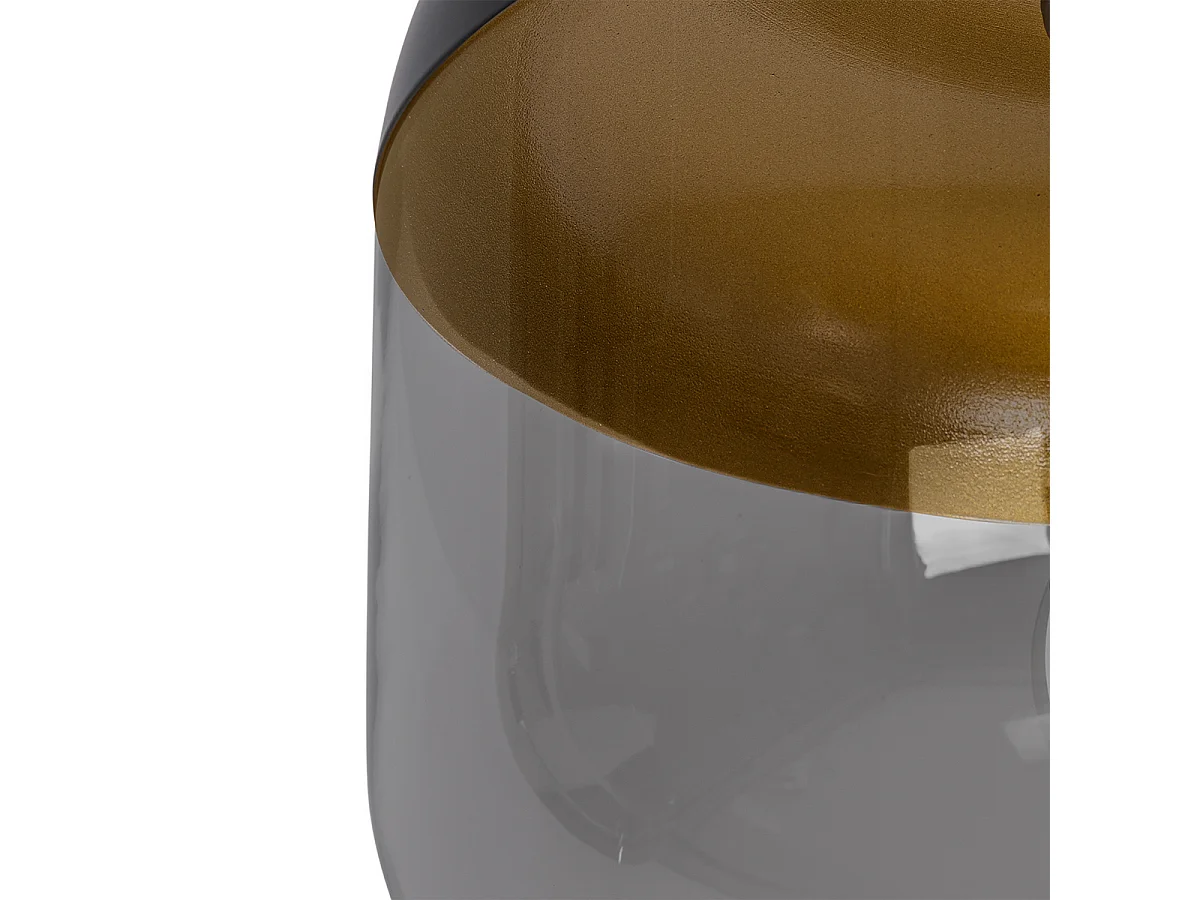 Suspension design noire avec verre doré et fumé - Kyan