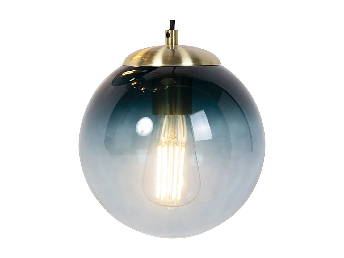 Suspension Art Déco en laiton 7 lumières - PALLON