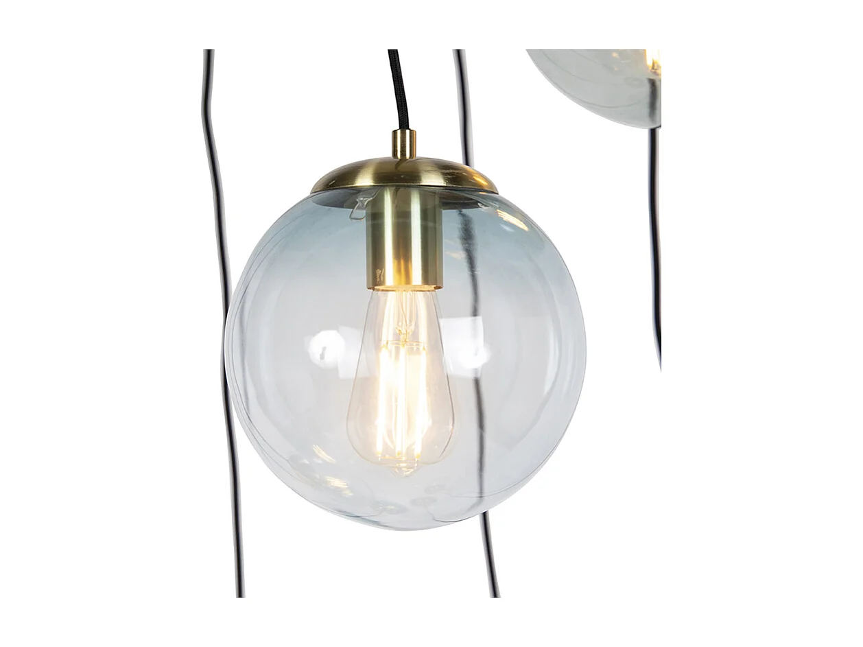 Suspension Art Déco en laiton 7 lumières - PALLON