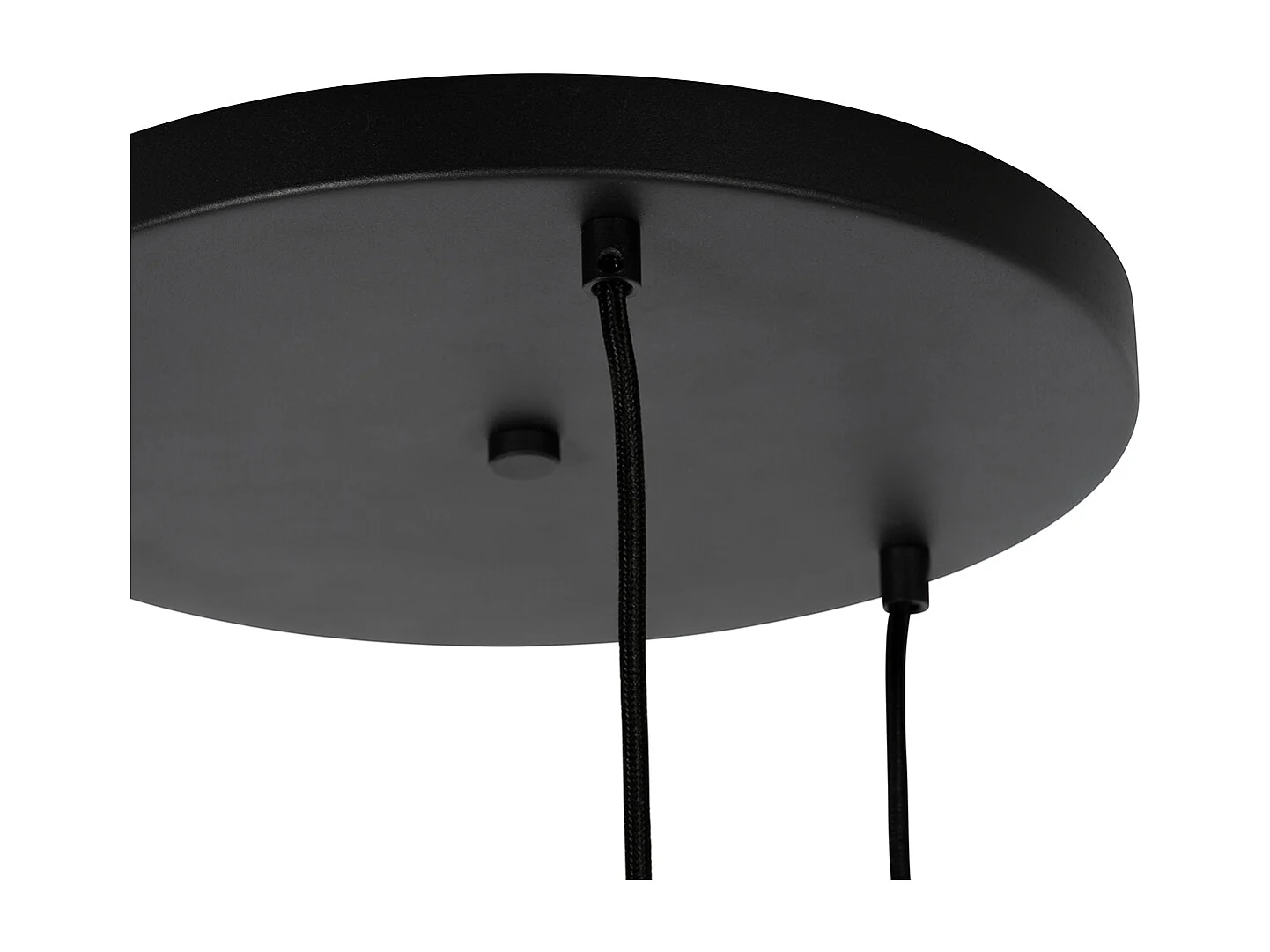 Suspension rétro noire avec verre clair rond 3 lumières - Eclipse