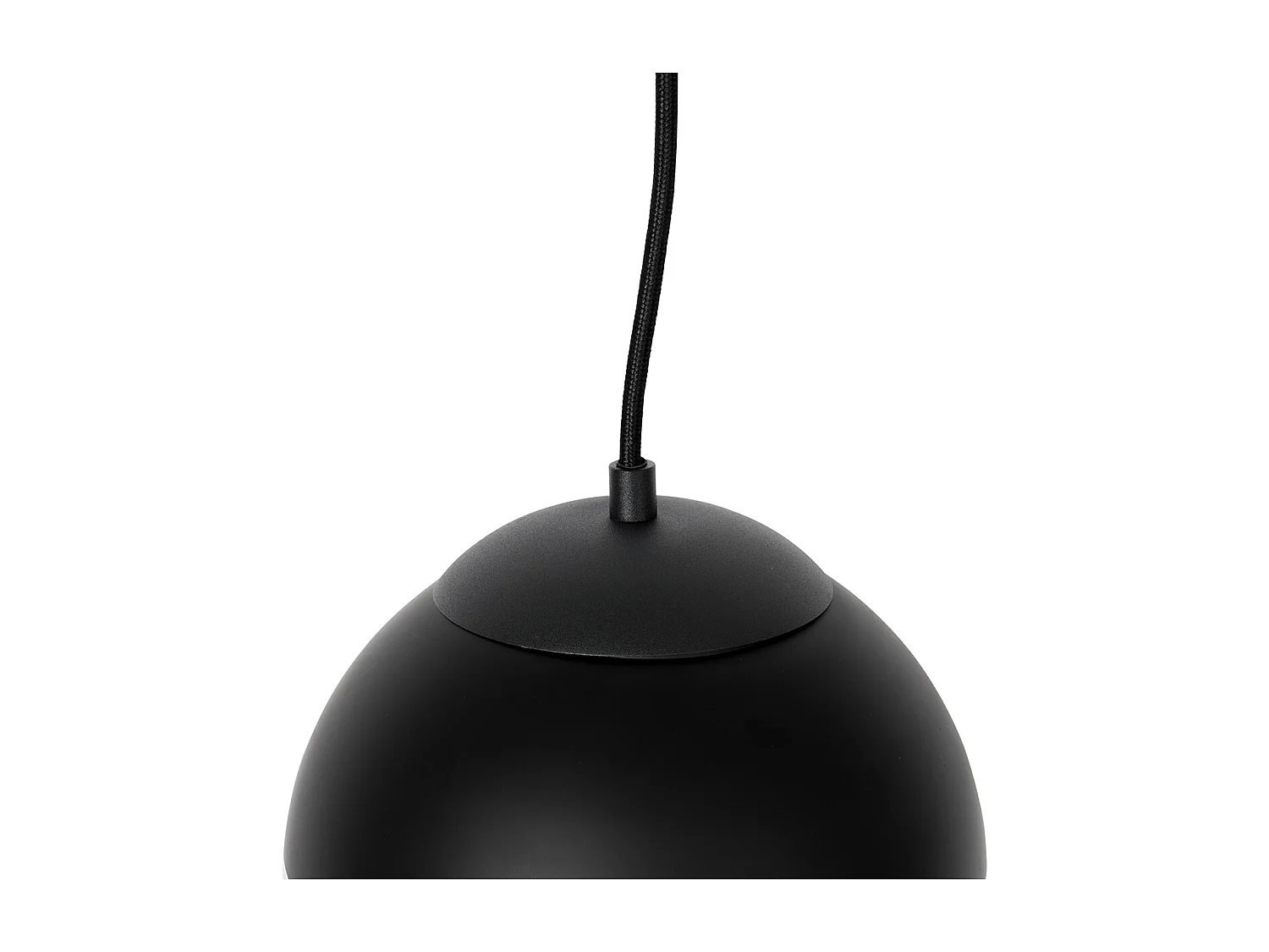 Suspension rétro noire avec verre clair rond 3 lumières - Eclipse