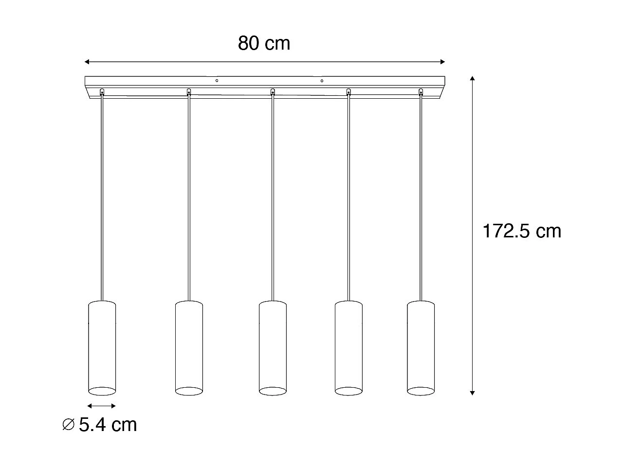 Suspension moderne bronze 5 lumières - Jeana
