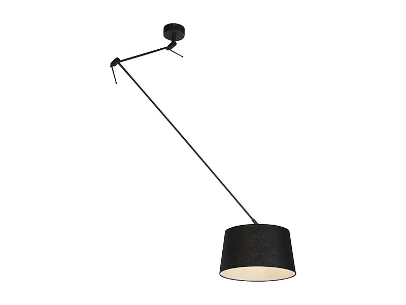 Suspension avec abat-jour en lin noir 35 cm - Blitz I noir