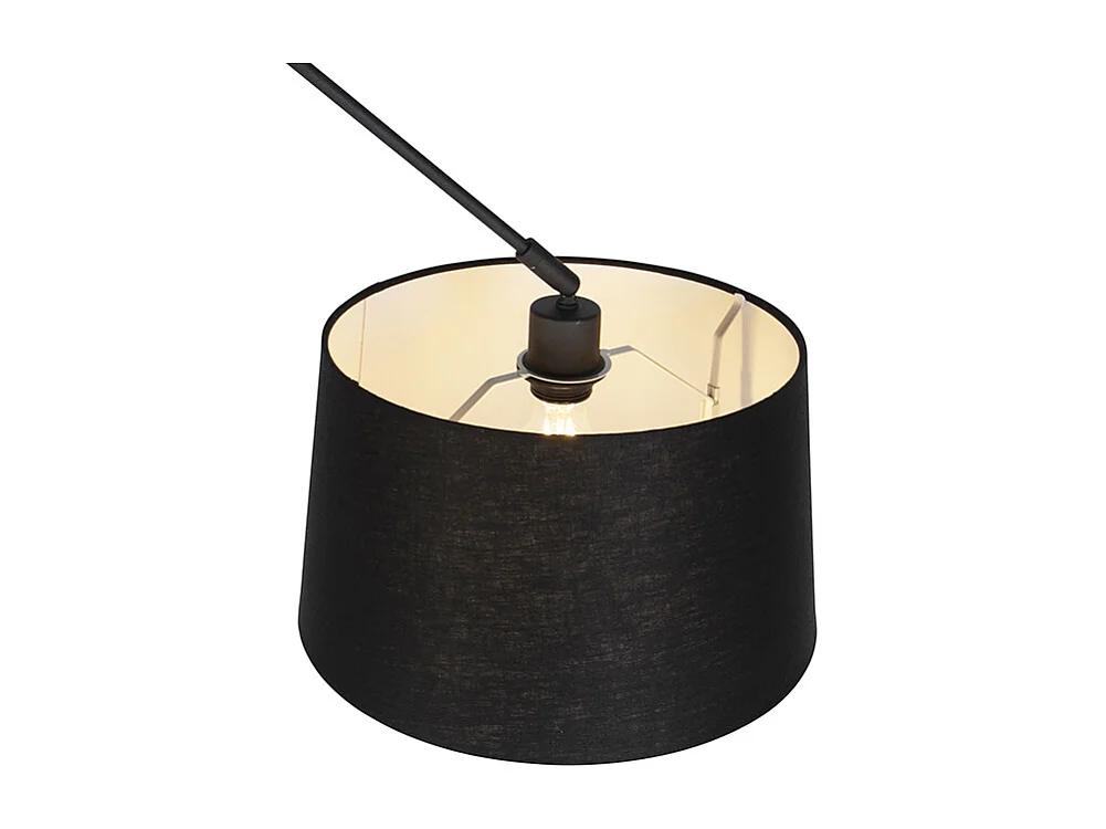 Suspension avec abat-jour en lin noir 35 cm - Blitz I noir