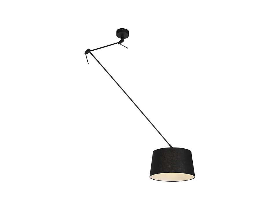 Suspension avec abat-jour en lin noir 35 cm - Blitz I noir