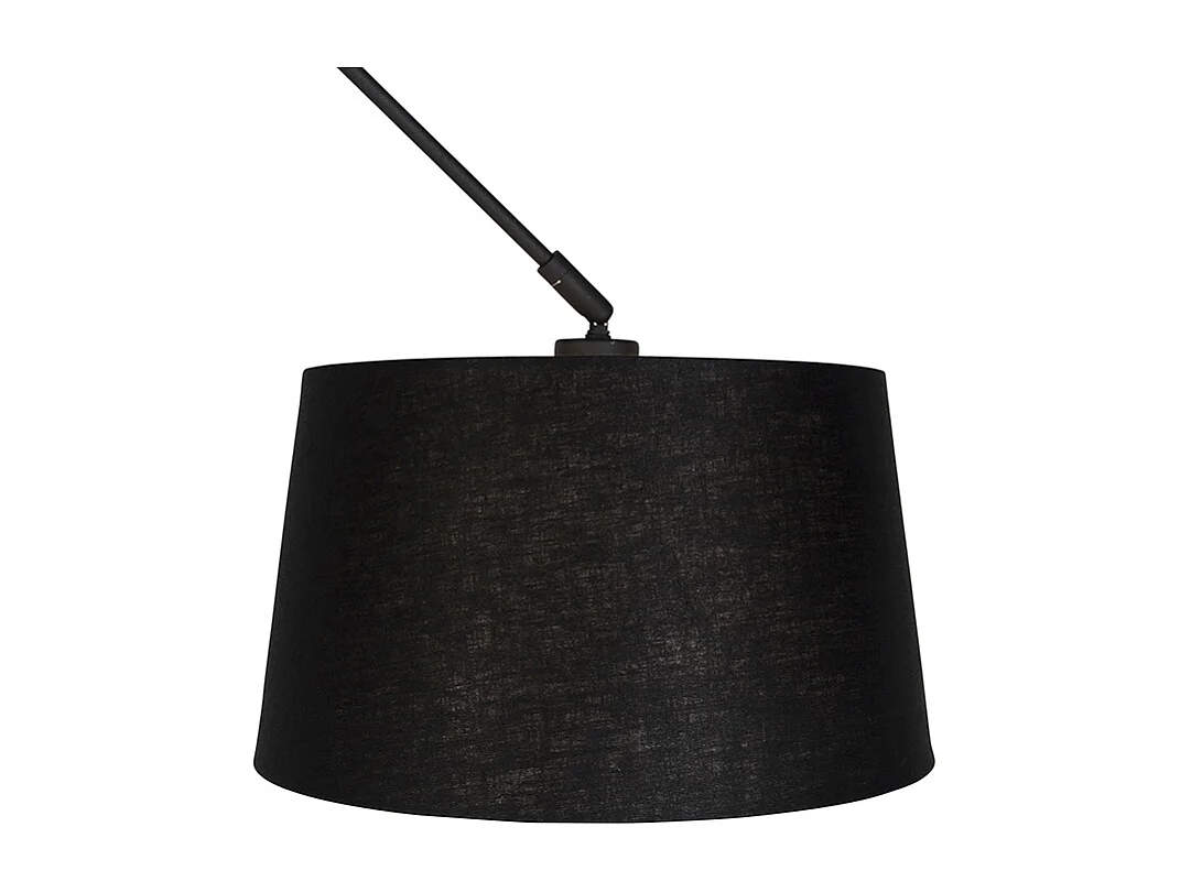 Suspension noire avec abat-jour en lin noir 35 cm - Blitz