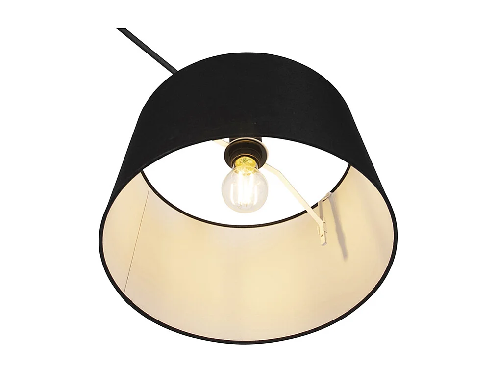 Suspension noire avec abat-jour en lin noir 35 cm - Blitz