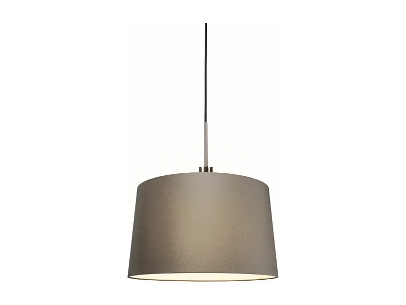 Lampe à suspension moderne en acier avec abat-jour 45 cm taupe - Combi 1