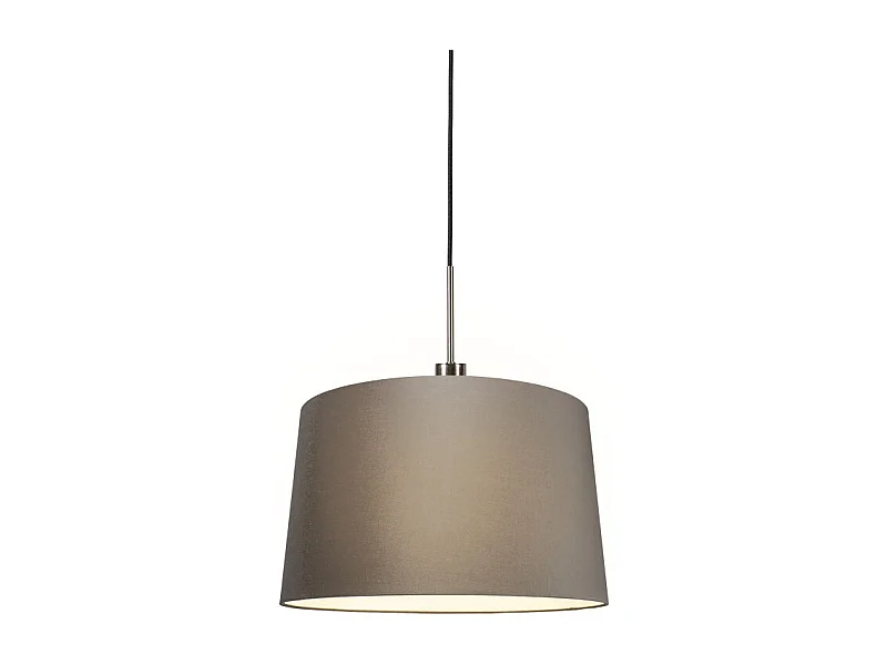Suspension moderne en acier et noir avec abat-jour 45 cm taupe - Combi