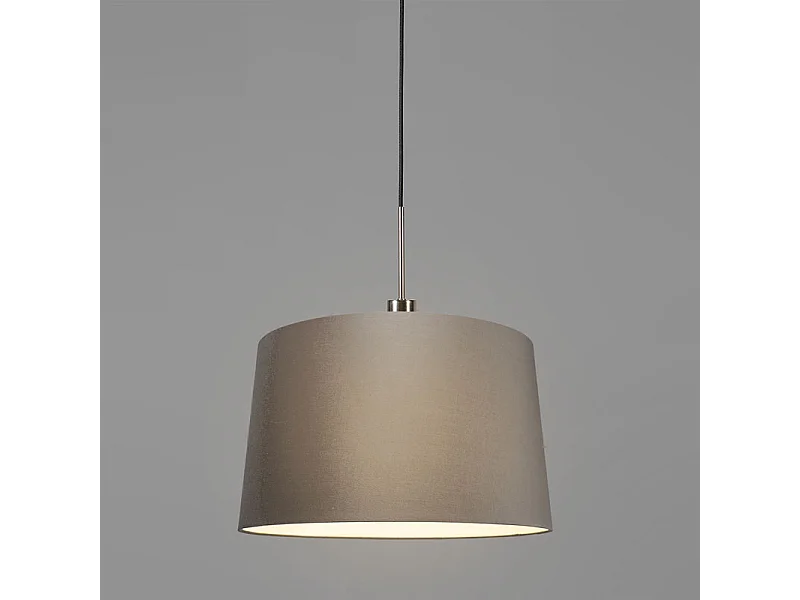 Lampe à suspension moderne en acier avec abat-jour 45 cm taupe - Combi 1