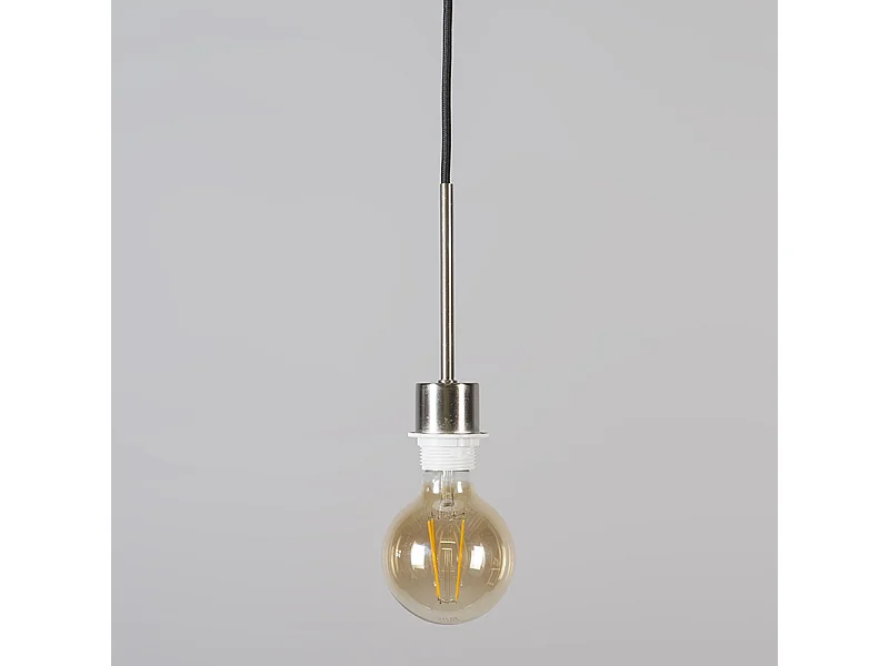 Suspension moderne en acier et noir avec abat-jour 45 cm taupe - Combi