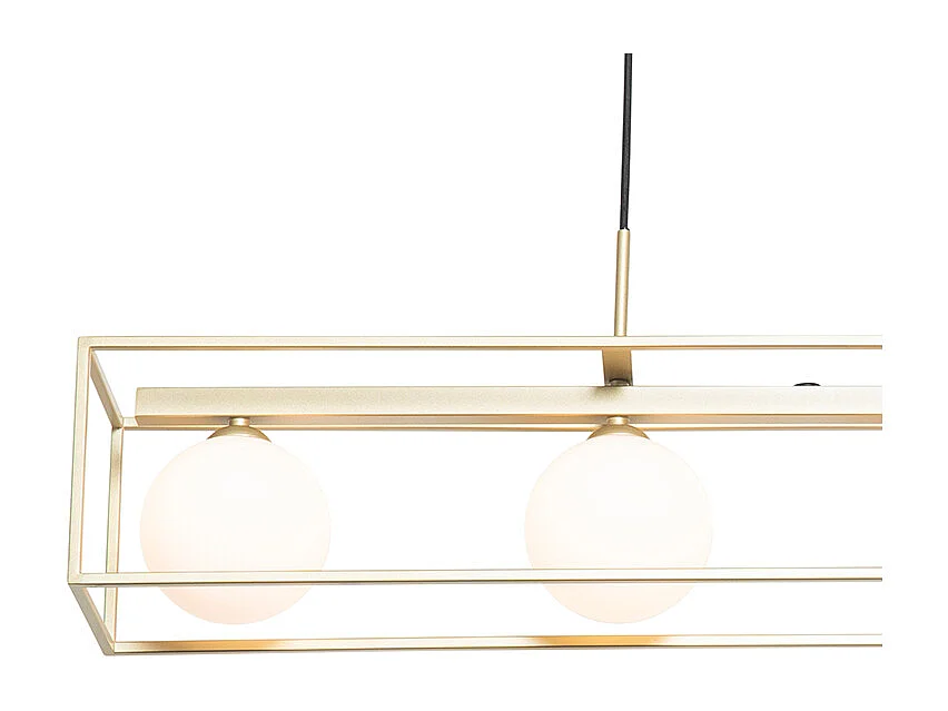 Plafonnier design doré à 4 lumières blanches - Aniek