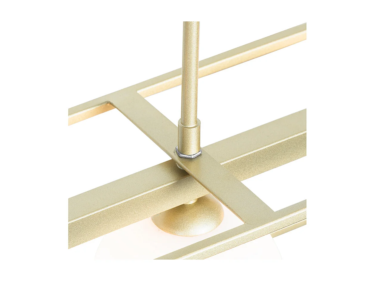 Suspension design dorée avec verre blanc 4 lumières - Aniek