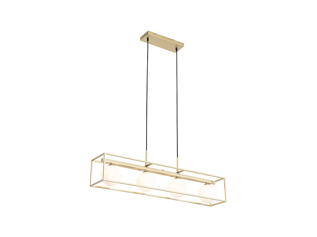 Plafonnier design doré à 4 lumières blanches - Aniek