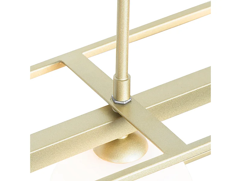 Suspension design dorée avec verre blanc 4 lumières - Aniek