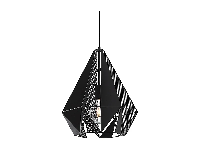 Lampe à suspension industrielle noire avec maille - Carcasse