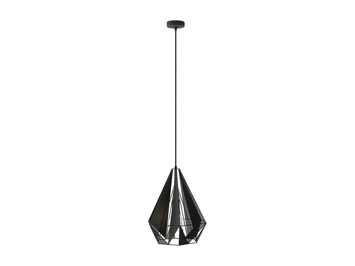 Suspension industrielle noire avec grille - Carcass
