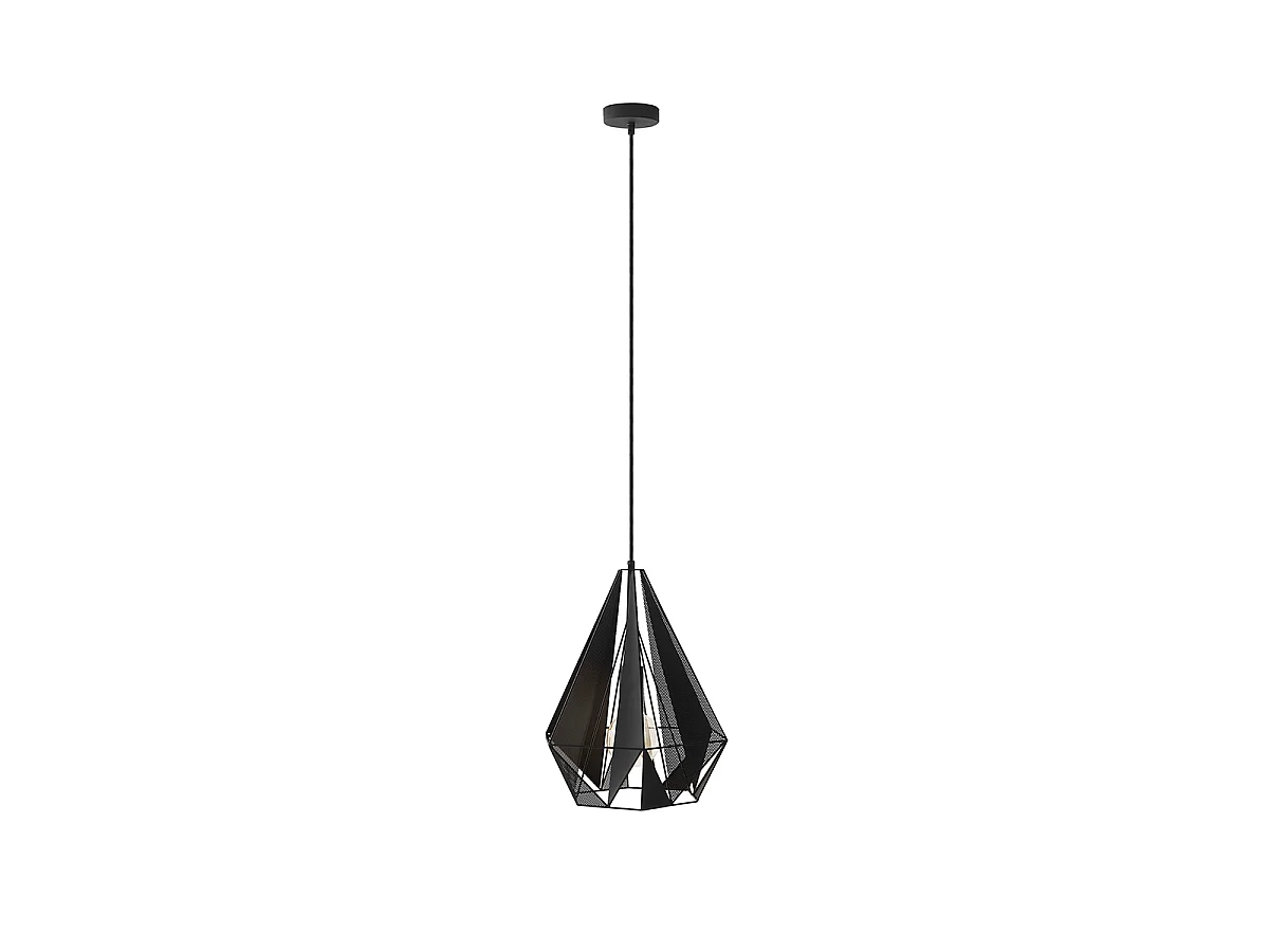 Suspension industrielle noire avec grille - Carcass