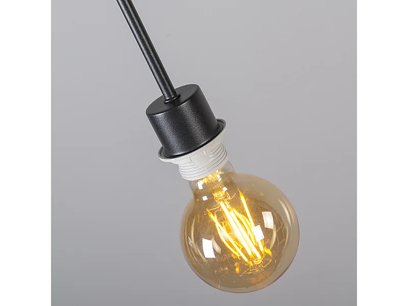 Suspension moderne noire avec abat-jour 45 cm blanc - Combi 1