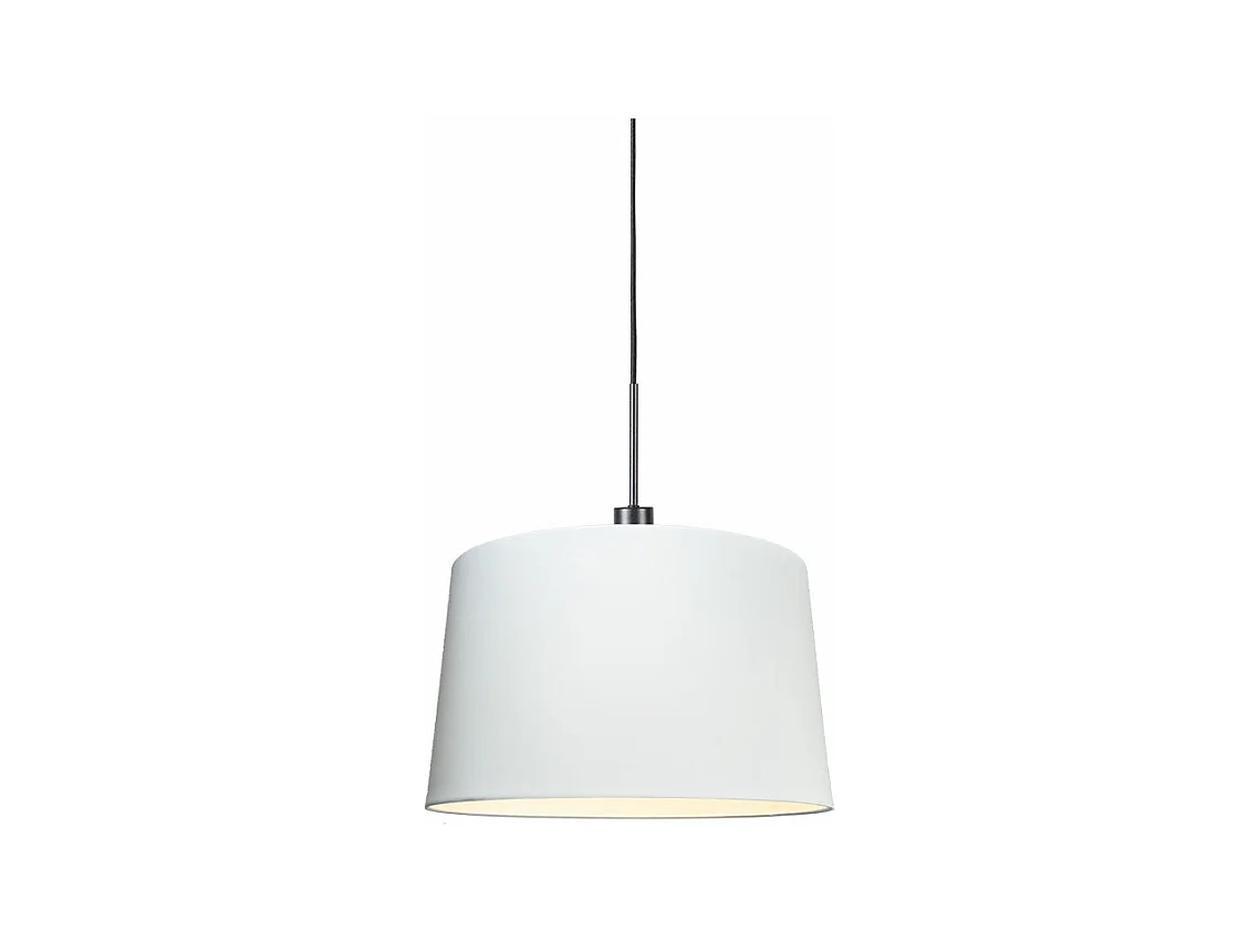 Suspension moderne noire avec abat-jour 45 cm blanc - Combi 1