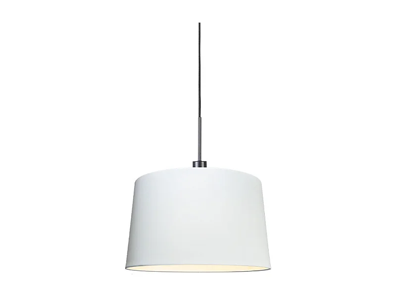 Suspension moderne noire avec abat-jour 45 cm blanc - Combi 1