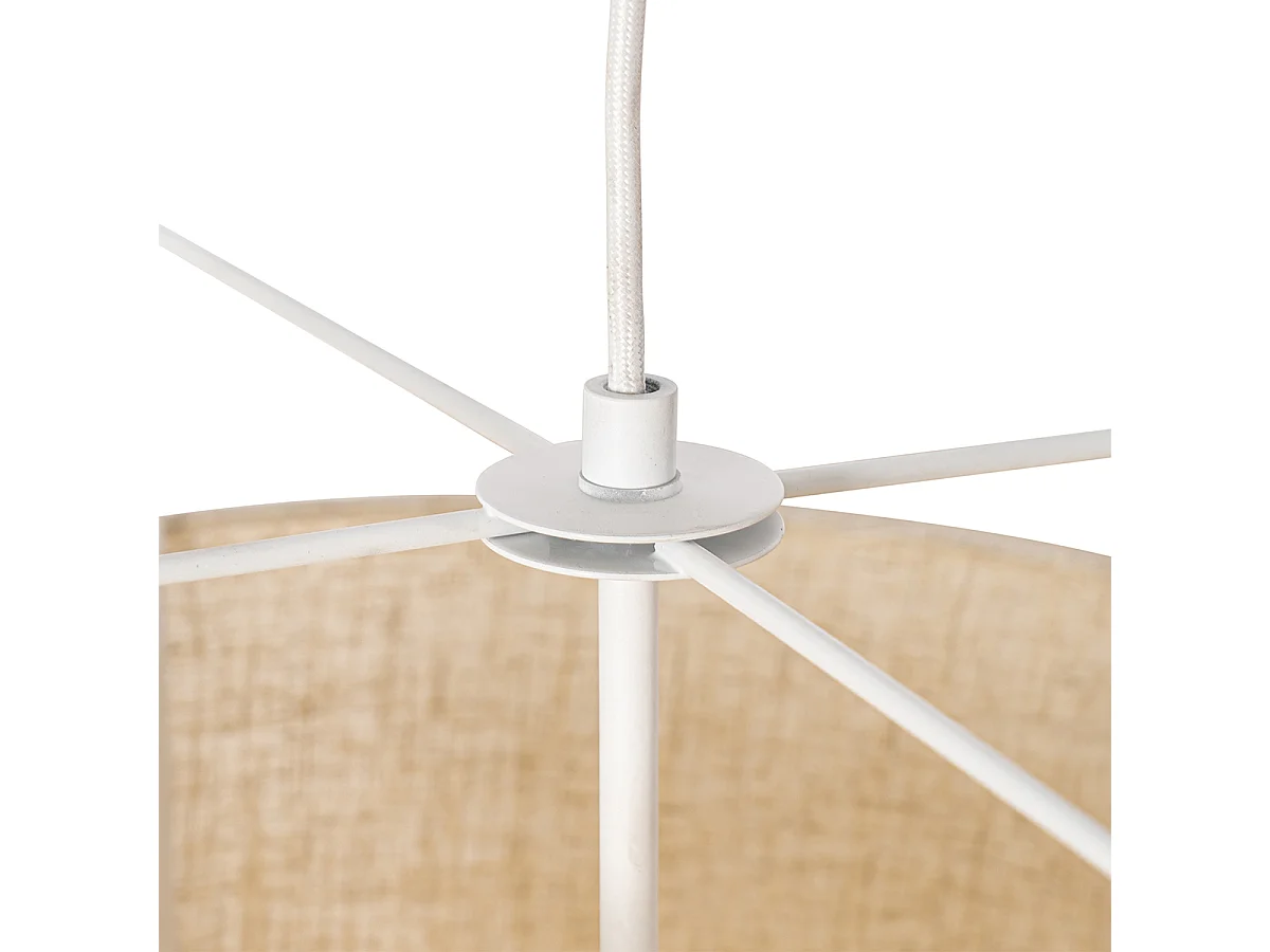 Suspension design blanche avec abat-jour beige - Rich