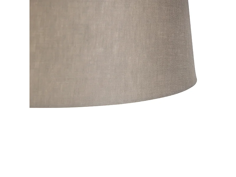 Suspension en acier avec abat-jour en lin taupe 35 cm - Blitz