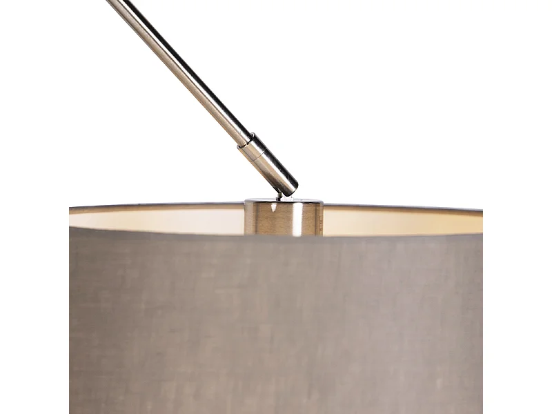 Suspension en acier avec abat-jour en lin taupe 35 cm - Blitz