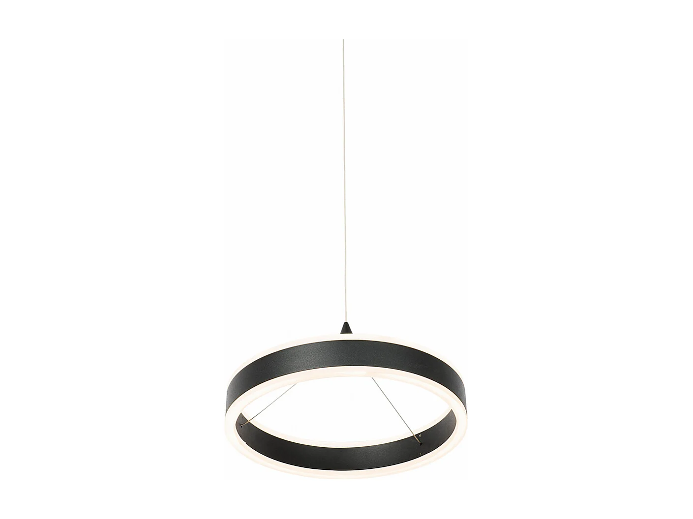 Suspension noire 30 cm avec LED à intensité variable sur 3 niveaux - Lyani