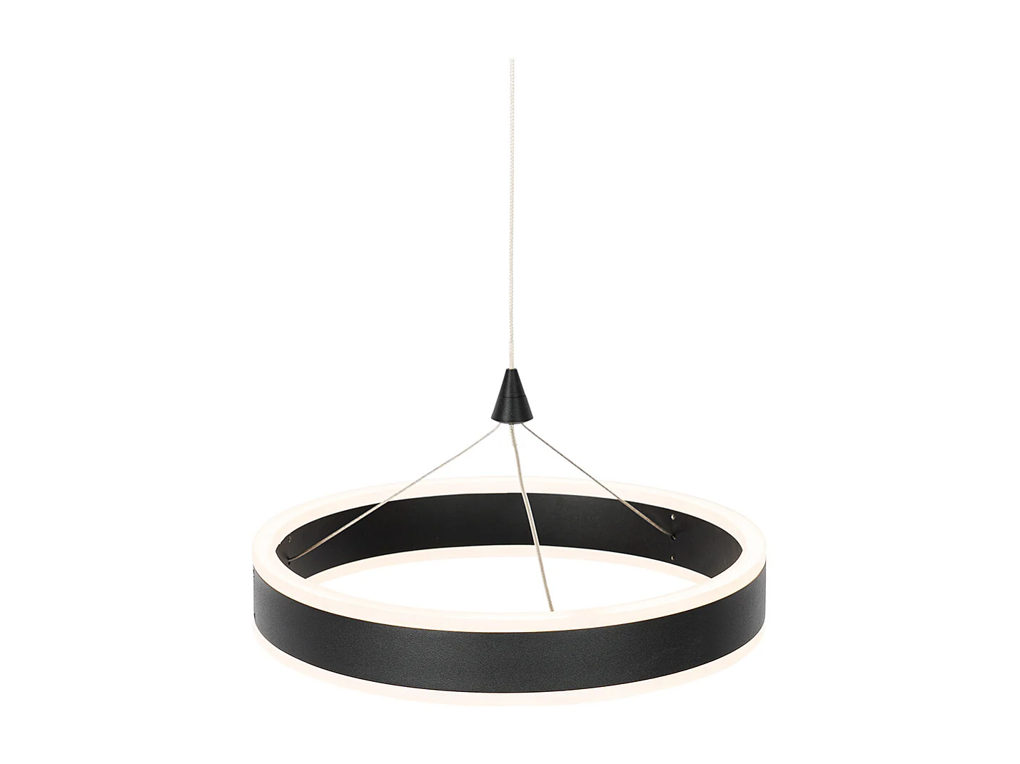 Suspension noire 30 cm avec LED à intensité variable sur 3 niveaux - Lyani