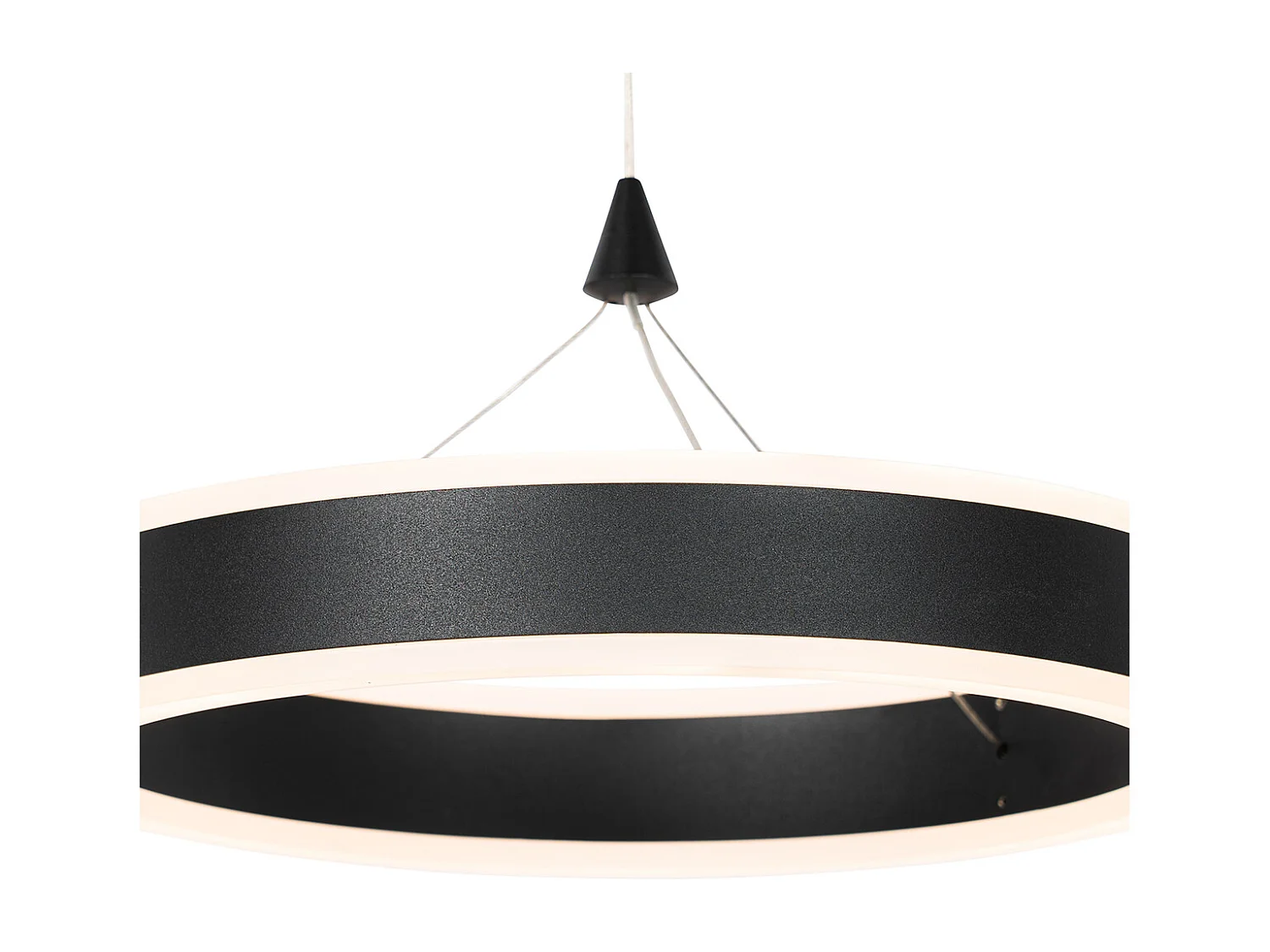 Suspension noire 30 cm avec LED à intensité variable sur 3 niveaux - Lyani