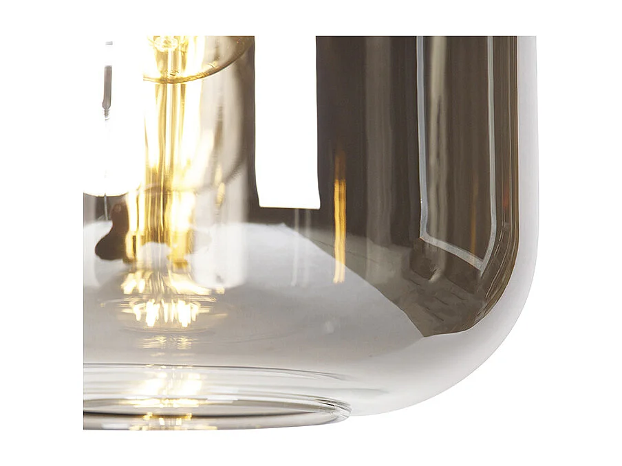 Suspension design noir avec or avec verre fumé 4 lumières - Zuzanna