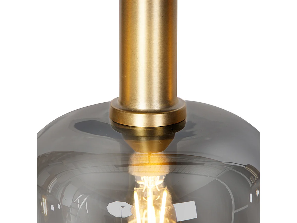 Suspension design noire avec verre doré et fumé 4 lumières - Zuzanna