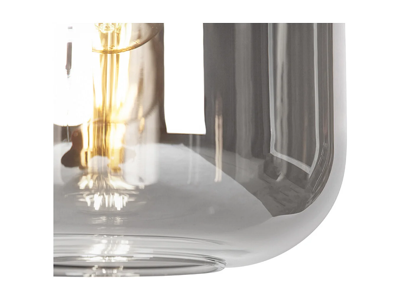 Suspension design noire avec verre doré et fumé 4 lumières - Zuzanna