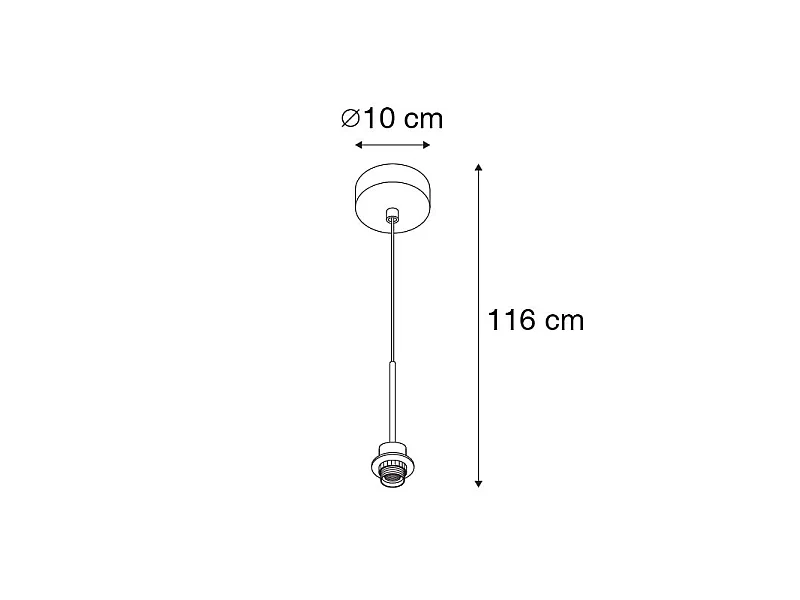 Suspension moderne noire sans abat-jour - Combi 1