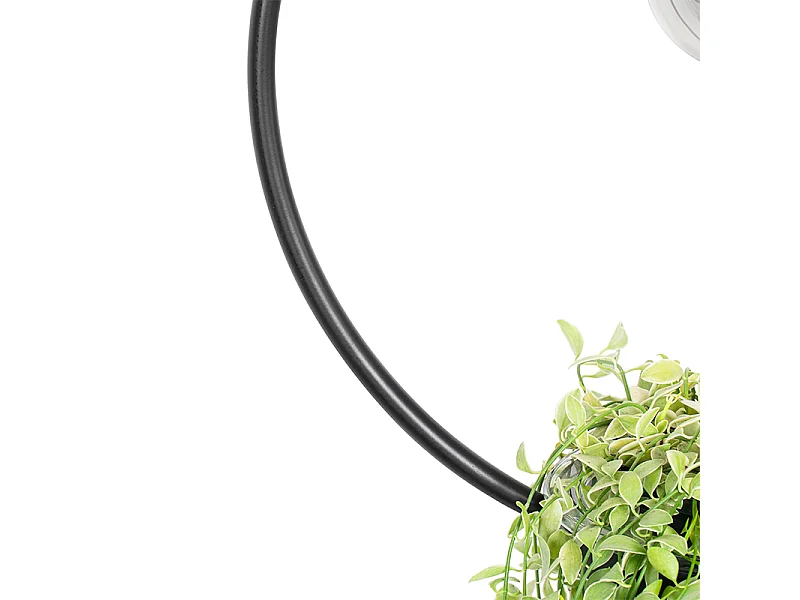 Suspension moderne ronde noire avec pot en verre - Roslini